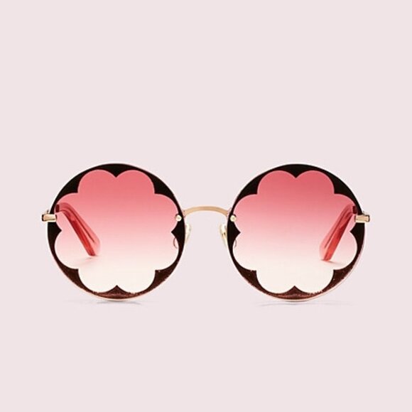 NWOT Kate Spade pink red glitter flower outline lens sunglasses - Picture 2 of 13